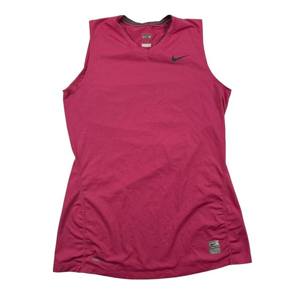 Nike Pro Women's Pink V-Neck Compression Tank Top Sleeveless Size M Stretch - Picture 1 of 10